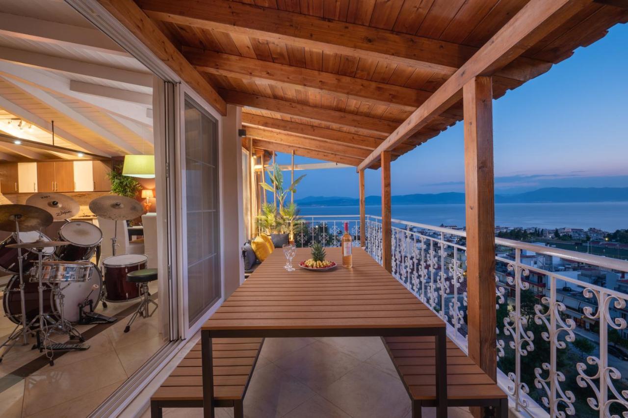 Panoramic View!Penthouse 120Qm Of Sea & Mountain Villa Loutra Edipsou  Buitenkant foto