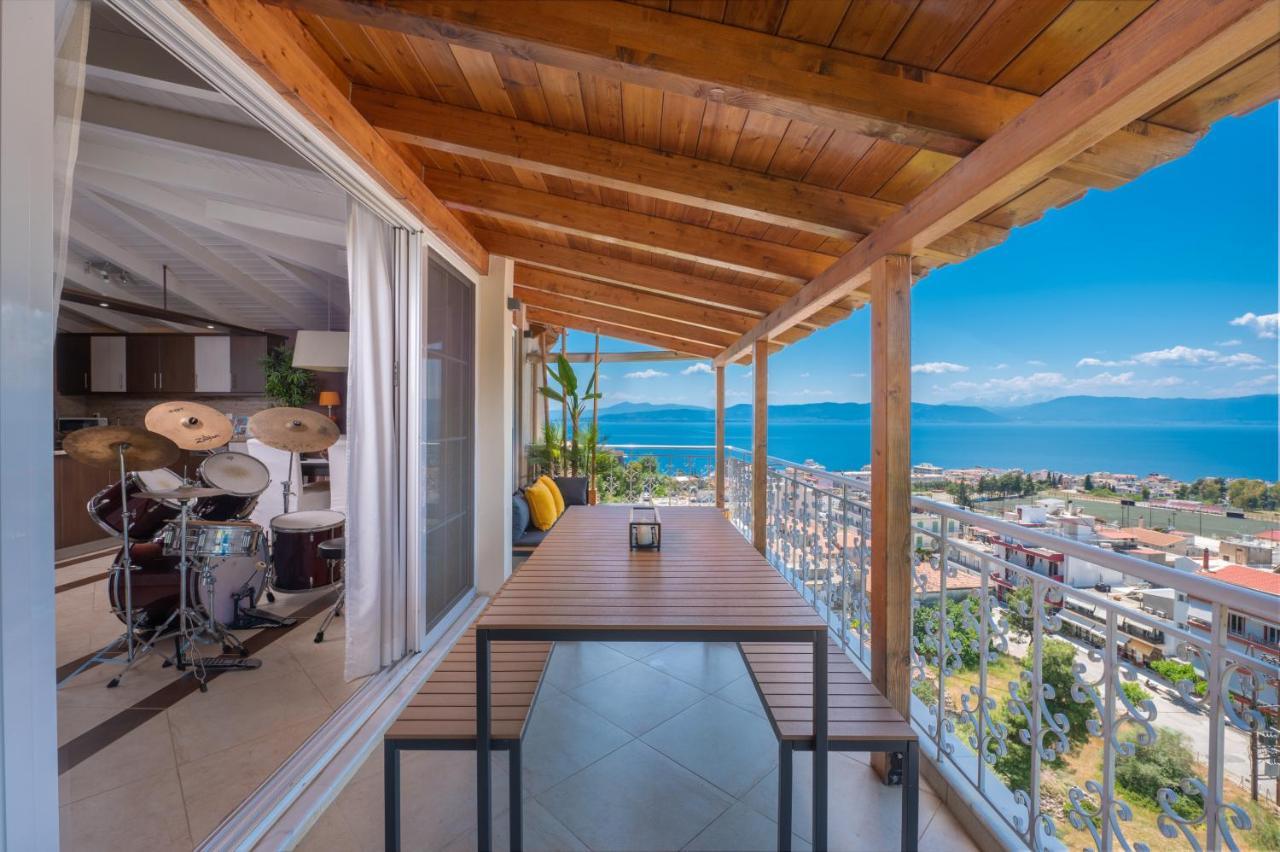 Panoramic View!Penthouse 120Qm Of Sea & Mountain Villa Loutra Edipsou  Buitenkant foto